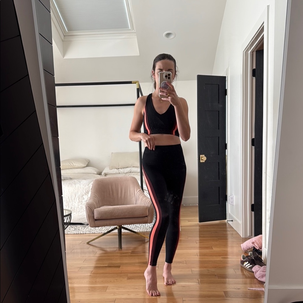 Splits59 Black and Coral Activewear set